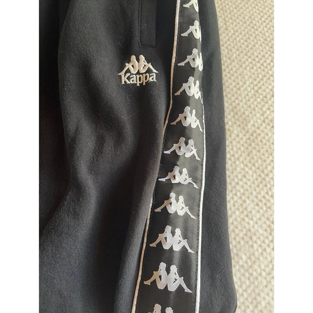 Vintage Kappa Track Pants XXXL Black White Logo Tape Y2K 90s Streetwear - Picture 4 of 8